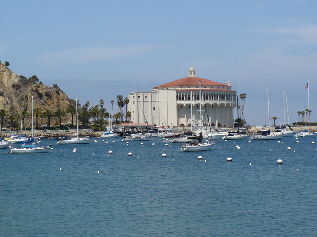 the boat harbor at Avalon on Catalina Island