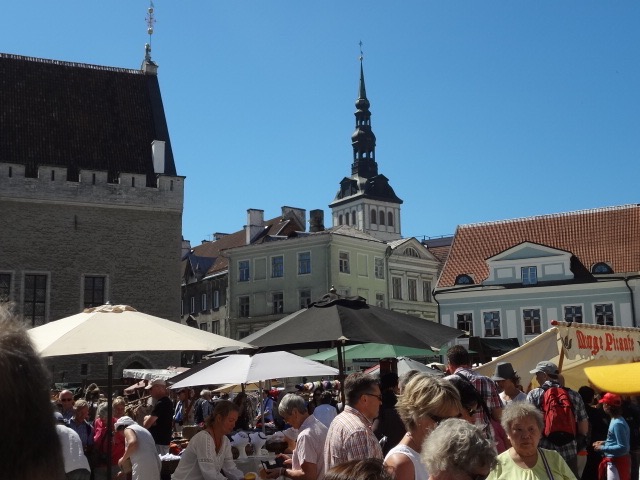 crowded plaza