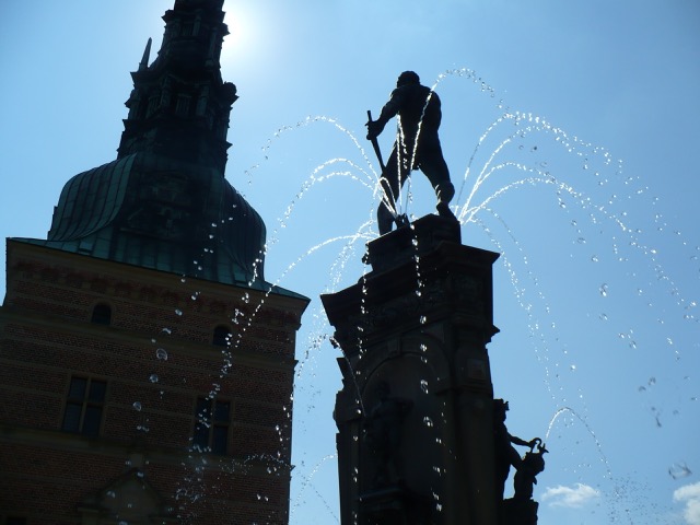 backlit fountain