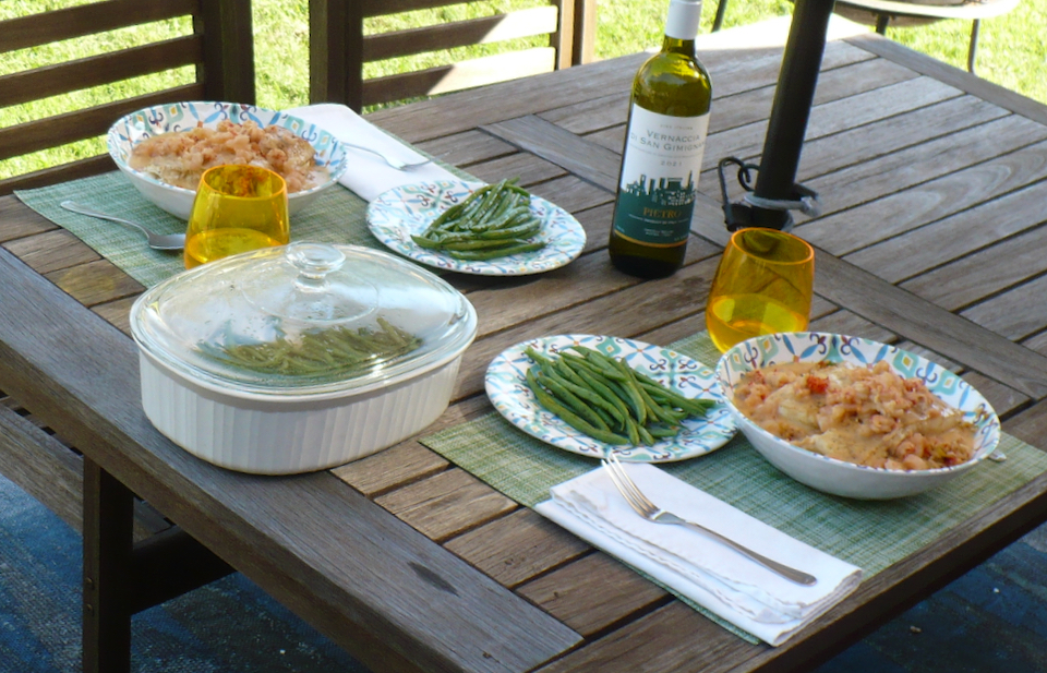 dinner on the patio