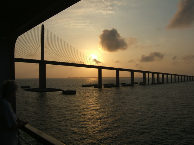 The Skyway Bridge, just before we pass beneath it