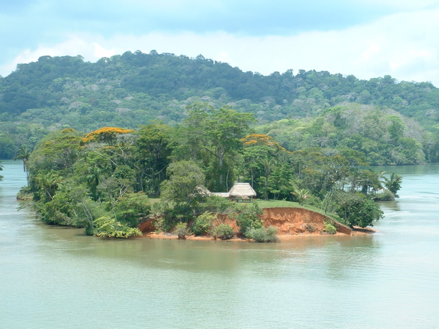 small island with hut