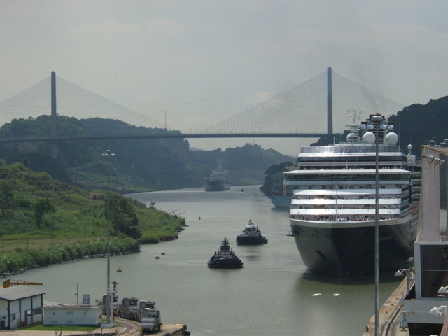 looking back toward the bridge