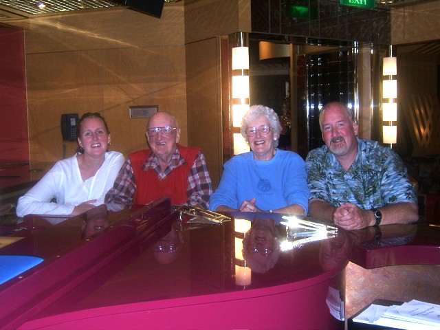 group shot in the piano bar