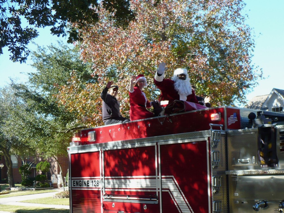 santa on the fire engine