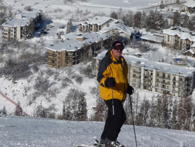 mark on the mountain, with condos from the base in the background