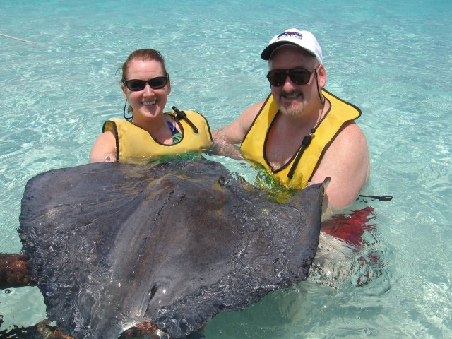 Holding a stingray