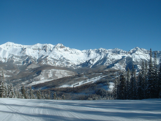 view from the top of the 'Sundance' run on Monday, January 30 at Telluride