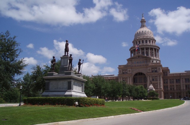 The Texas state capital building in Austin