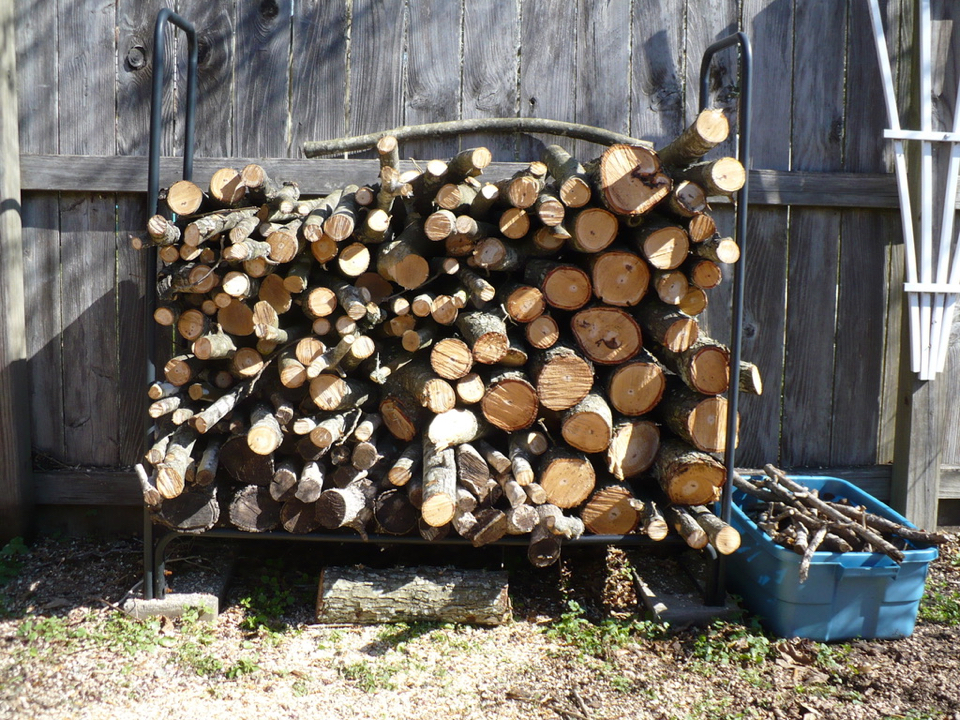 a full rack of tree cuttings